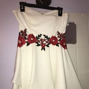 Strapless white dress